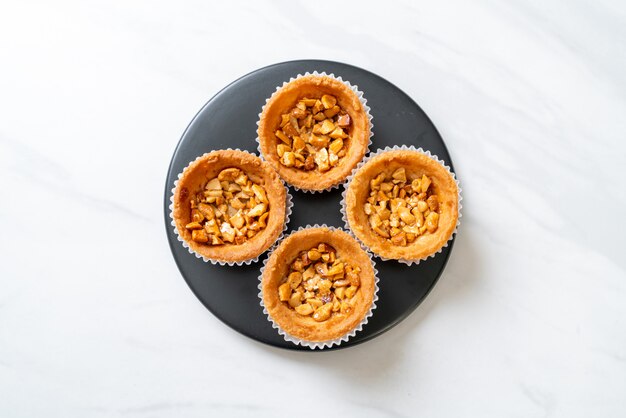 roast cashews nut tart on plate