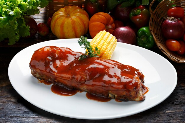 roast ribs with barbecue sauce