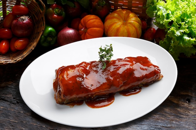 roast ribs with barbecue sauce