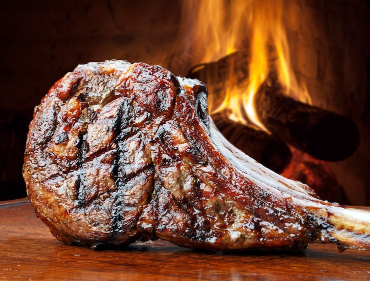 Photo roast tomahawk steak