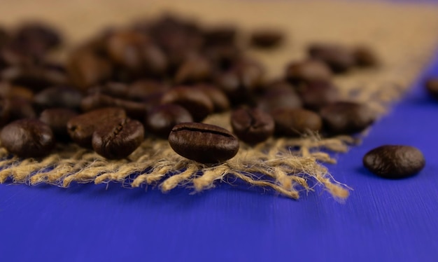 Roasted beans of aromatic coffee