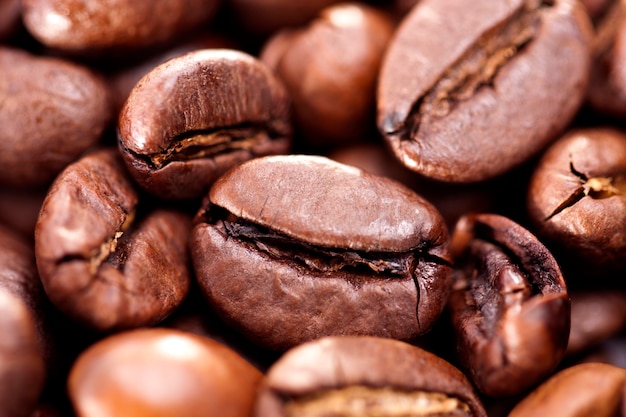 Roasted beans of coffee