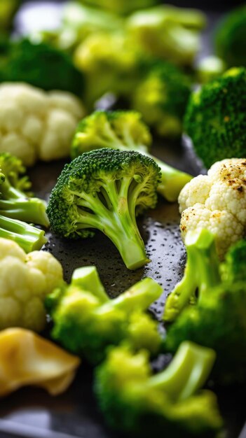 roasted broccoli cauliflower vegetable diet food ai