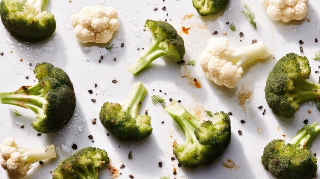 roasted broccoli cauliflower vegetable diet food ai