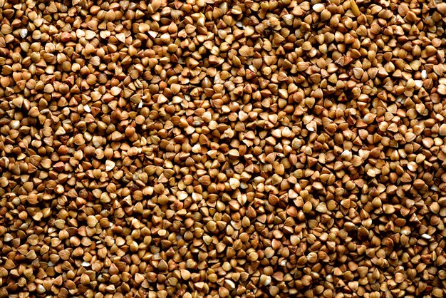 Roasted buckwheat texture. Food ingredient. 