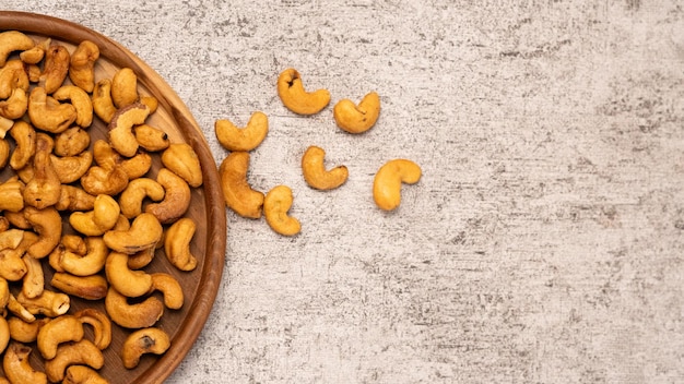 Photo roasted cashew nuts isolated package design elements with different angles view