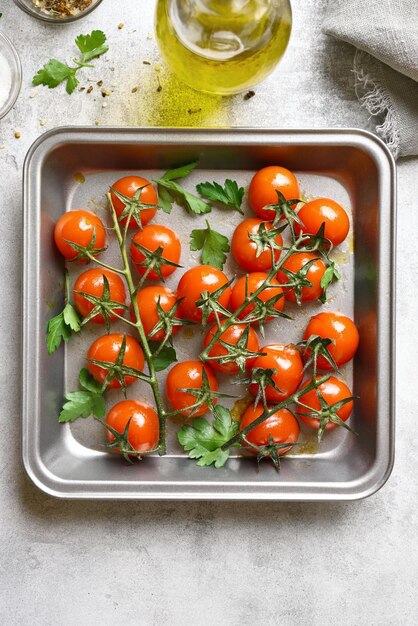 Roasted cherry tomatoes top view