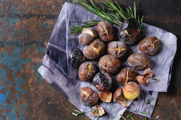 Roasted chestnuts in the ashes