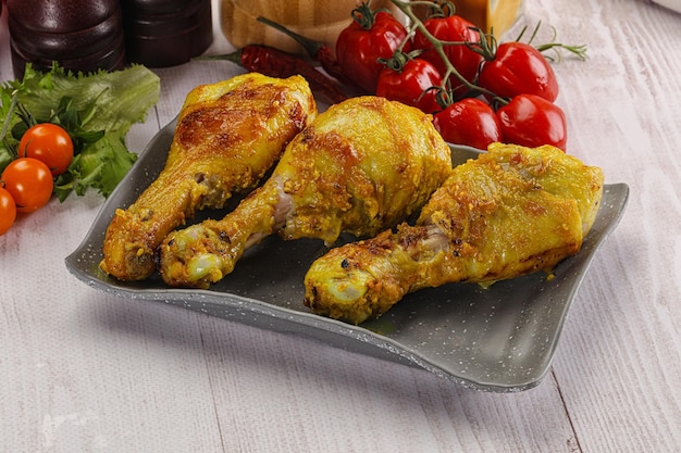 Roasted Chicken leg drumsticks with curry sauce