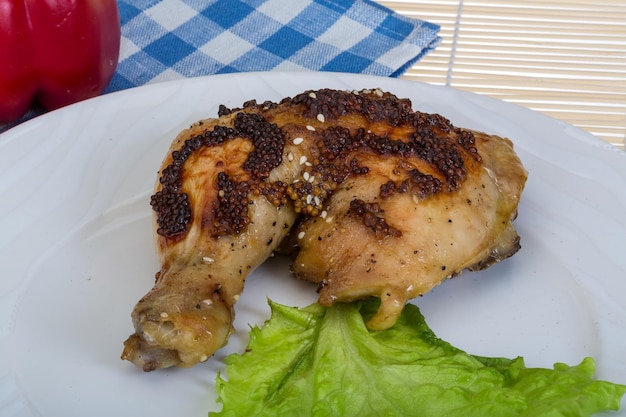 Roasted chicken leg