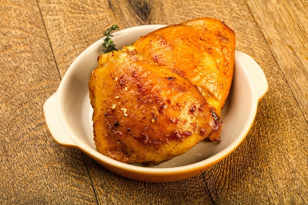 Roasted chicken thighs