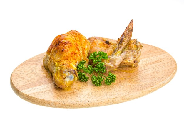 Roasted chicken with parsley and carry