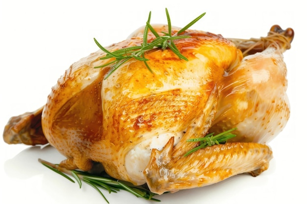 roasted chicken with rosemary garnish