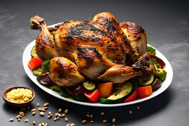 Roasted chicken with vegetables