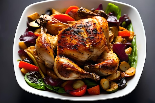 Roasted chicken with vegetables