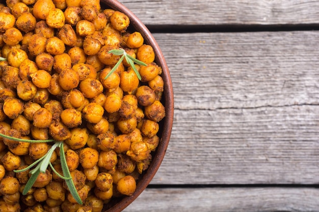 Roasted chickpeas with rosemary snack baked food