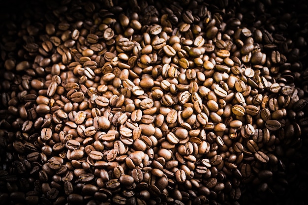 roasted coffee bean background and texture