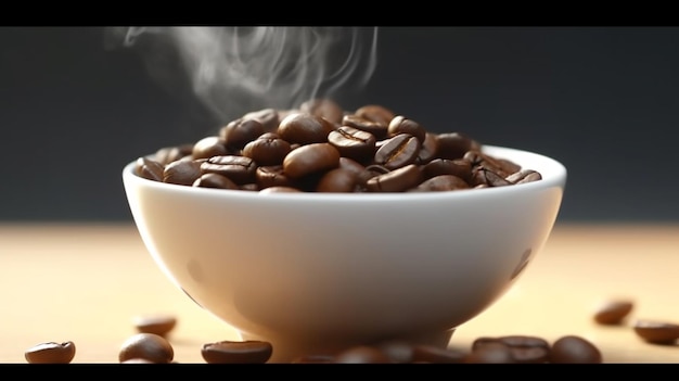 Photo roasted coffee beans ai generative