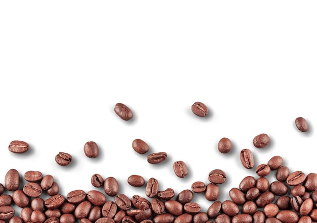 Roasted coffee beans on background