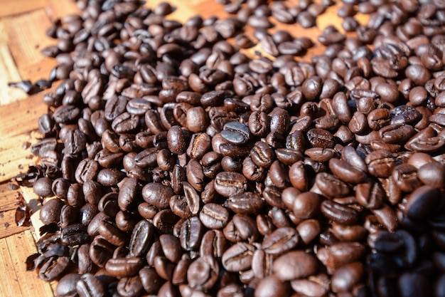 Roasted coffee beans can be used as a background