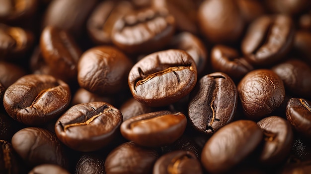 Roasted Coffee Beans in the Center of a Minimalist Plain Background