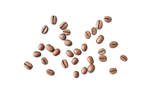 Roasted coffee beans isolated on background