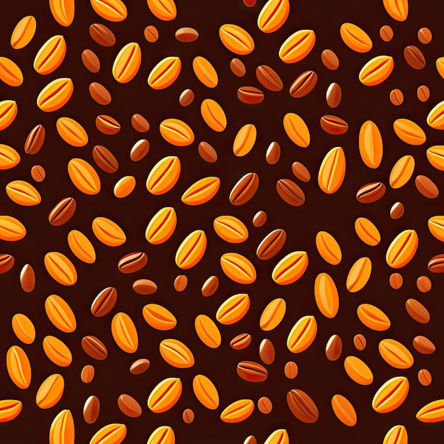 Roasted coffee beans Seamless pattern