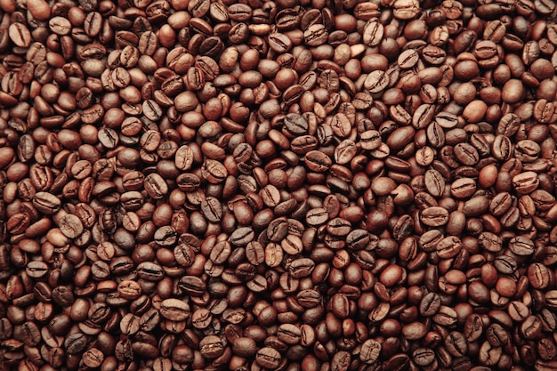 Roasted coffee beans with background.