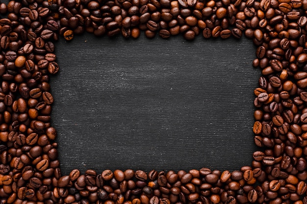 Roasted coffee beans with mock-up