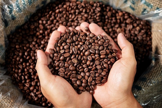 Foto chicchi di caffè tostati