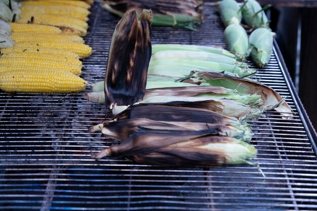 Roasted corn cob barbecue