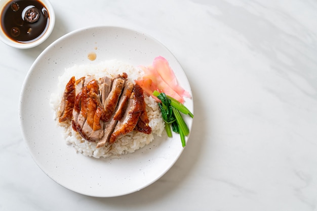 Roasted duck on rice