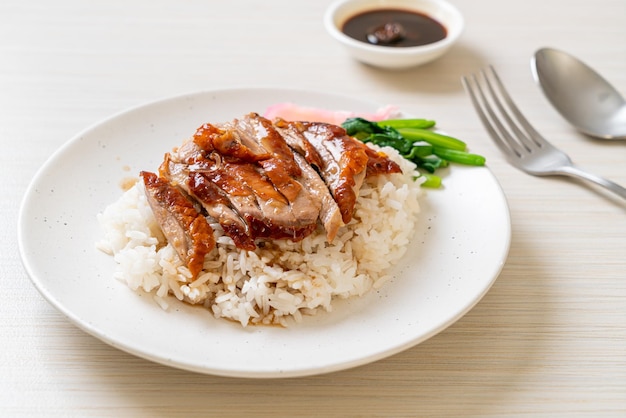 roasted duck on rice