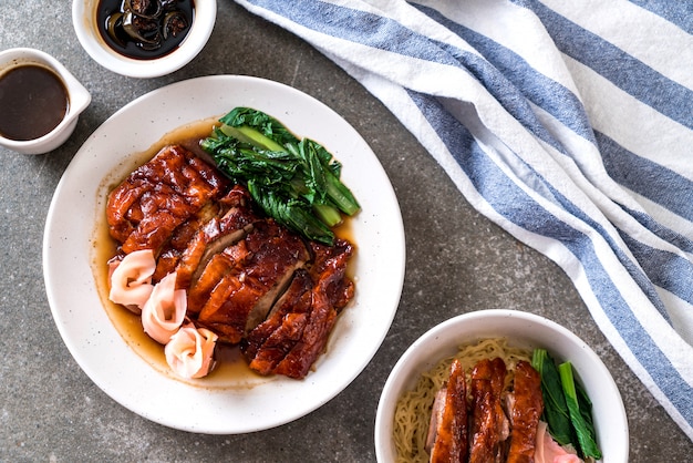 roasted duck on table