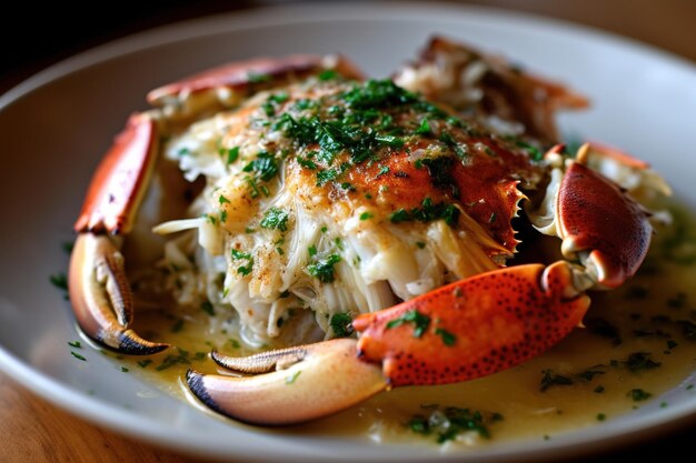 Roasted Dungeness Crab Garlic Buttery Sauce