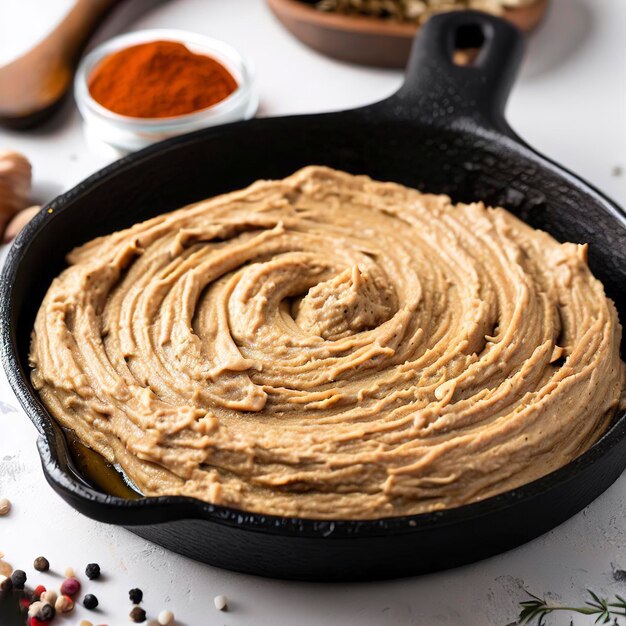 Premium AI Image Roasted garlic spread recipe made with spices in