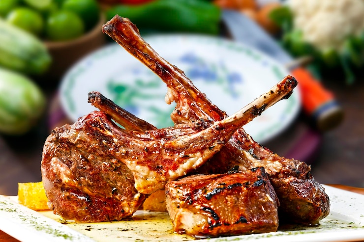 Photo roasted lamb chop