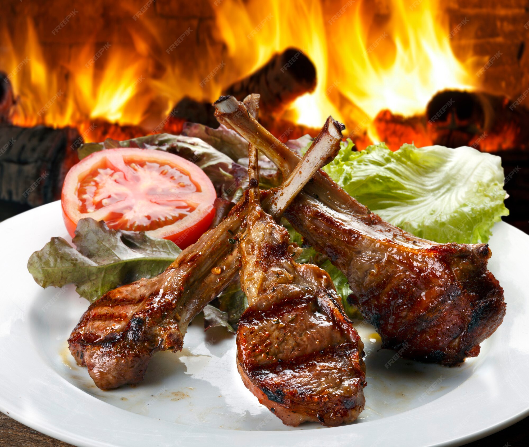 Premium Photo | Roasted lamb rib