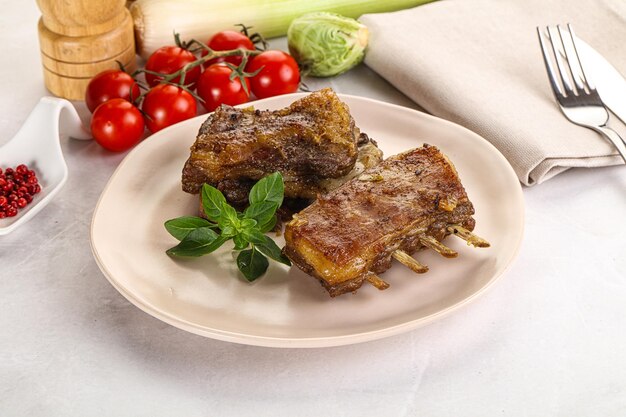 Roasted Lamb ribs with spices and herbs