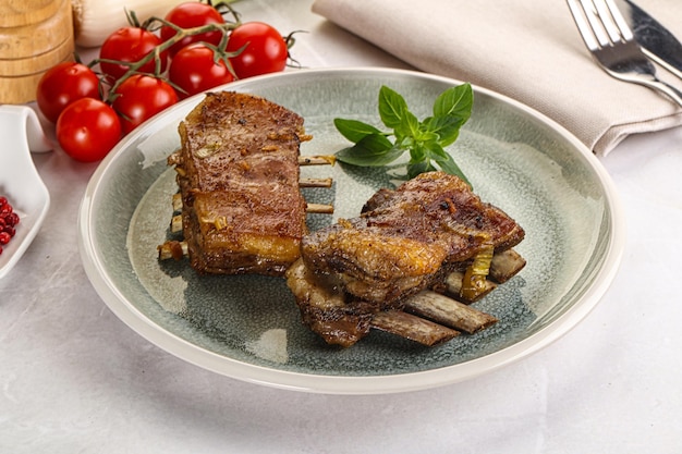 Roasted Lamb ribs with spices and herbs