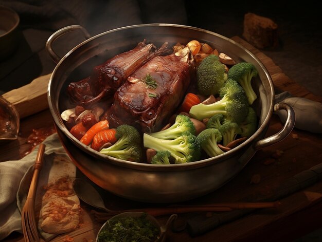 Roasted meat in a bowl