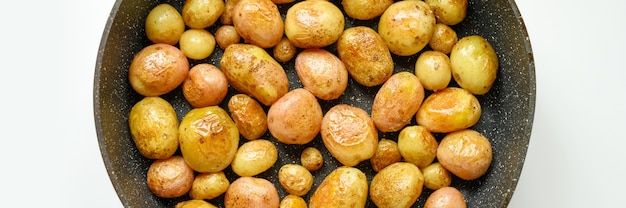 Roasted potatoes in the skin. banner