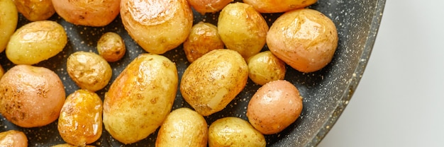 Roasted potatoes in the skin. banner