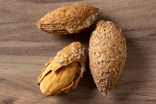 Roasted shelled and salted almonds