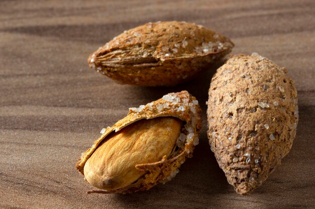 Roasted shelled and salted almonds