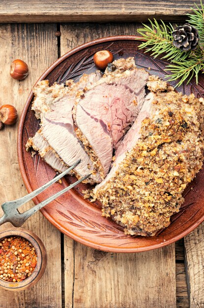 Roasted sliced Christmas meat