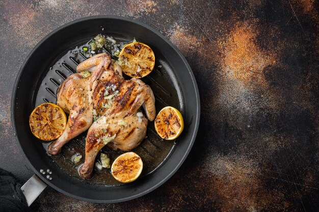 Roasted spatchcock poussin meal