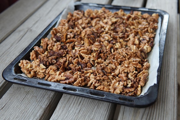 Roasted walnuts outdoor