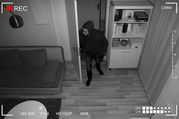 Photo robber entering in house