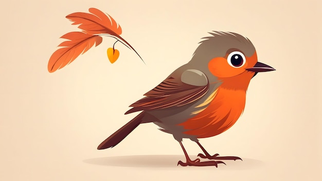 Photo robin bird illustration ai generative